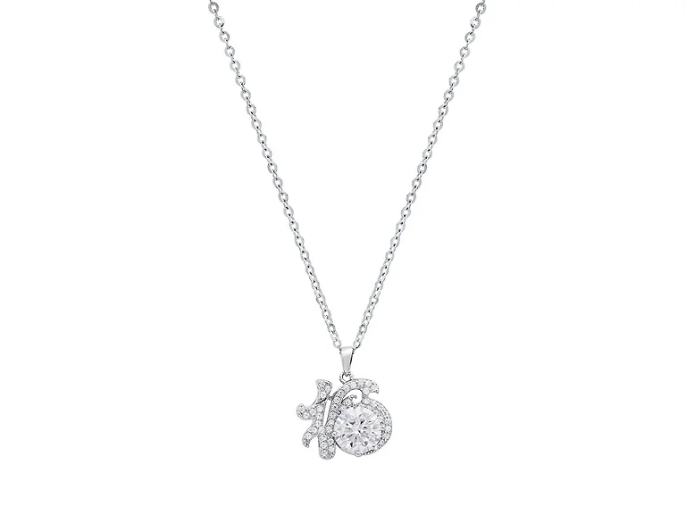 Moissanite Diamond 16 Pendant Necklace
