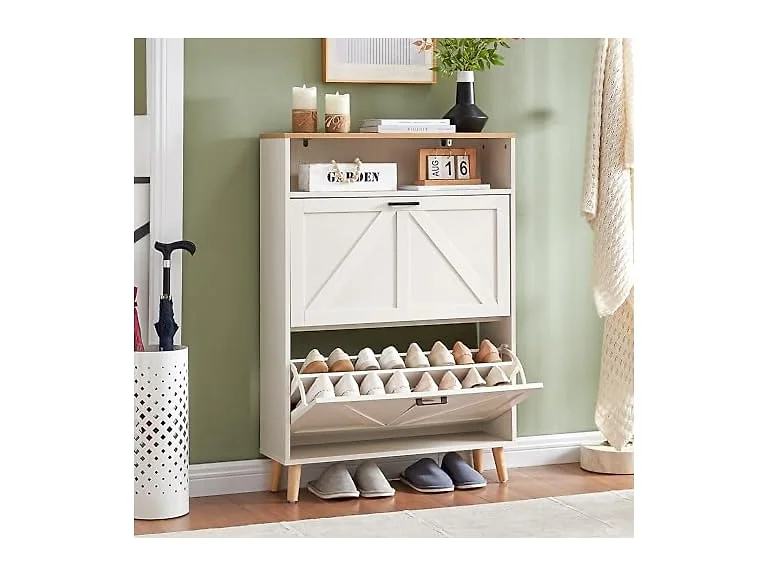Alaxgumrol Shoe Cabinet 2 Flip Drawers
