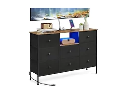 SONGMICS Fabric Dresser for Bedroom - Ink Black