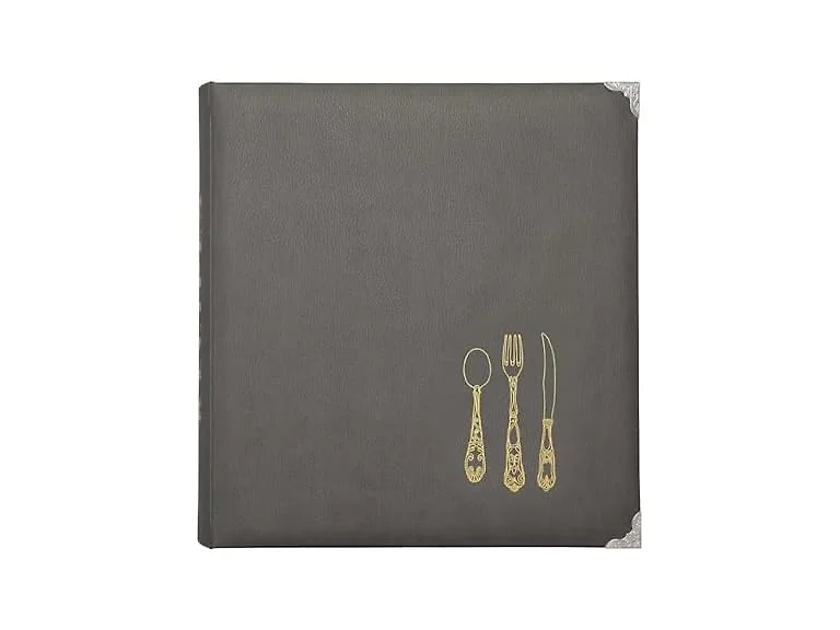 C.R. Gibson Leatherette Lined Recipe Notebook