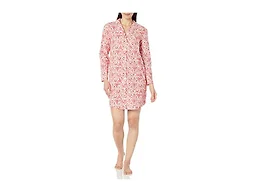 Amazon Essentials Women's Woven Flannel Notch Collar Nightgown (Available in Plus Size), White Forest, XX-Small