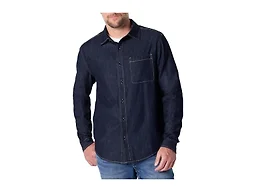 Amazon Essentials Men's Regular-Fit Long-Sleeve Button-Down Denim Shirt, Rinse, Medium