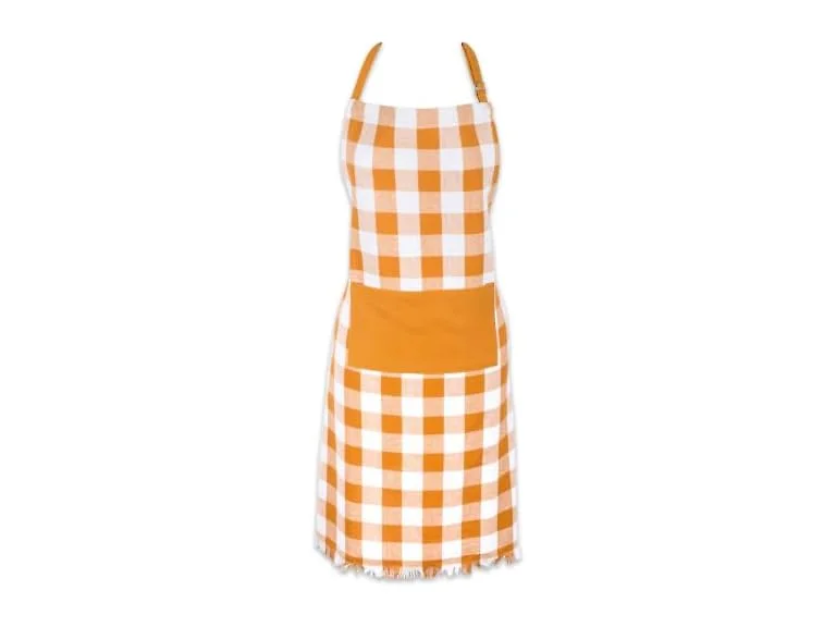 DII Unisex Buffalo Check Kitchen Collection Apron, Pumpkin