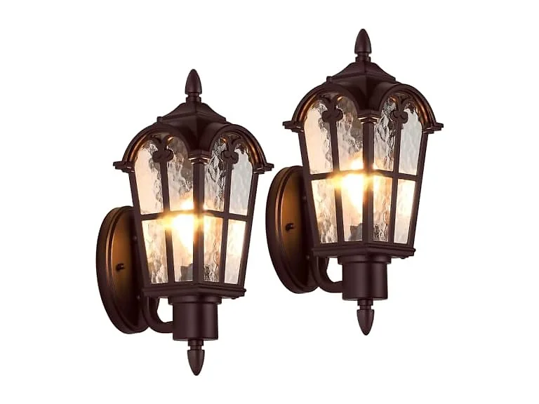 BesLowe 2-Pack Outdoor Wall Light Brown