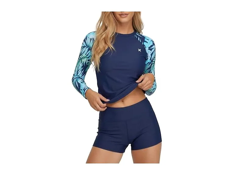 Hurley Womens 2Pc Rash Guard & Shorts