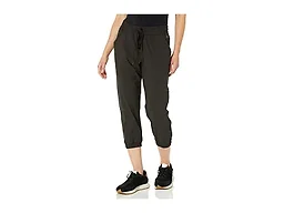 Amazon Essentials Women's Active Performance Stretch Woven 23.5" Inseam Crop Jogger Pant, Elastic Waist, Black – Original, X-Large