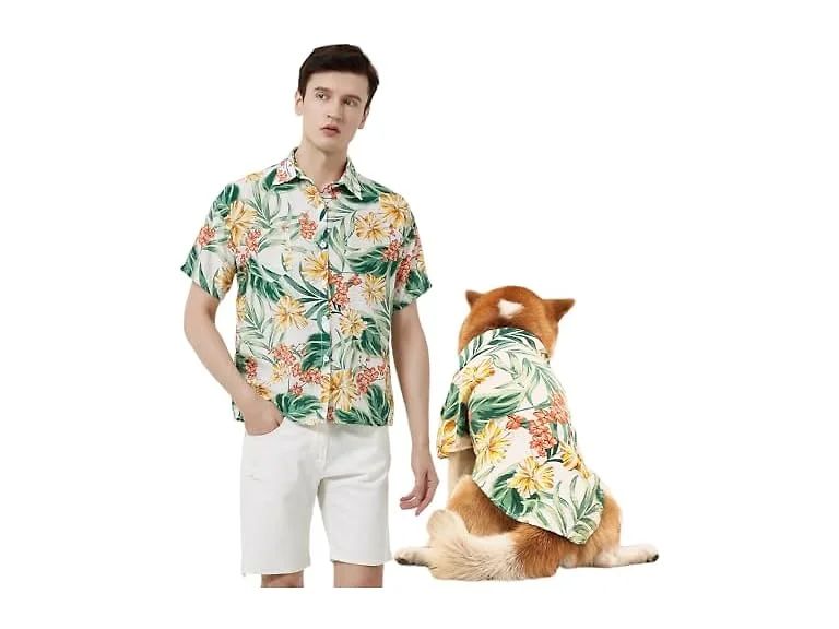 Dog Shirt Hawaiian Dog and Cat Summer T-Shir