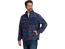 Billabong Mens Sherpa Bonded Polar Fleece Aztec Print Jacket, Dusty Blue, S