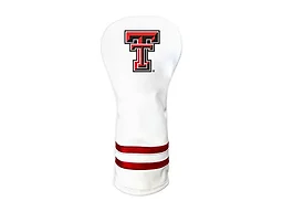 Team Golf NCAA Texas Tech Red Raiders White Vintage Fairway Head Cover White Vintage Fairway Golf Club Headcover, Form Fitting Design, Retro Design