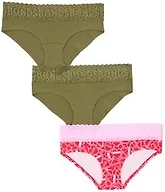 Bonds Women's Underwear Hipster Pack, Lace-Top Icons Hipster Panties for Women, Stretchy Cotton-Blend Underwear, 3-Pack