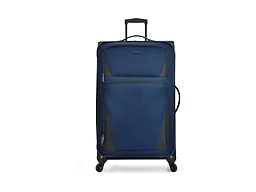 U.S. Traveler Aviron Bay Expandable Softside Luggage with Spinner Wheels, Navy, 30-Inch