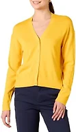 Amazon Essentials Womens V-Neck Lightweight Cropped Relaxed-Fit Cardigan Sweater, Golden Yellow, XX-Large