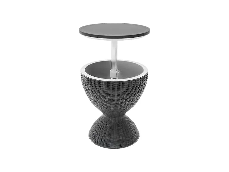 Black Patio Bar Side Table