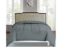 Luxury Home 1PCSOLIDT-COM-GRY Twin Microfiber Comforter Set 
