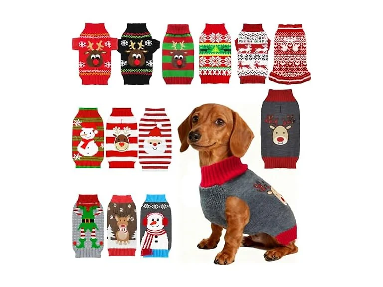 Christmas Sweaters for Dogs Reindeer Dog Fle