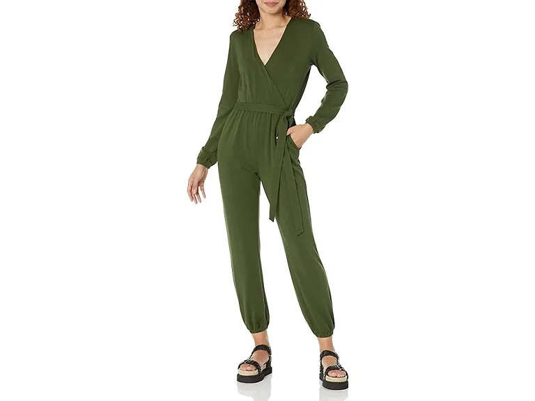 Amazon Essentials Women's Knit Surplice Jumpsuit