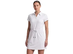 Spyder Womens Collared Stretch Short Sleeve Knit Dress, White, Small