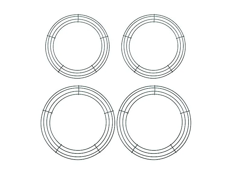 4 Pack 12 & 14" Metal Wire Wreath Frame