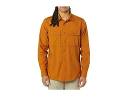 Amazon Essentials Men's Standard-Fit Long-Sleeve Two-Pocket Utility Shirt, Dark Caramel, Medium Tall