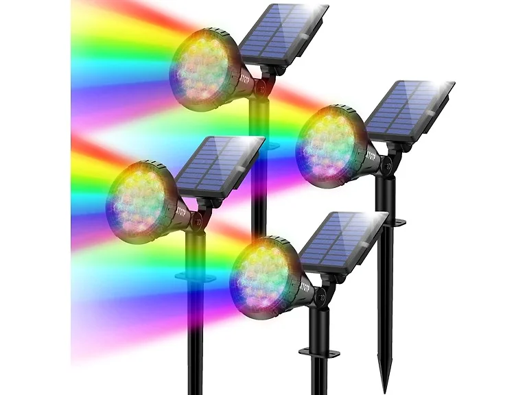 (4 Pack) XTGTP Solar Spotlights Outdoor Color Changing