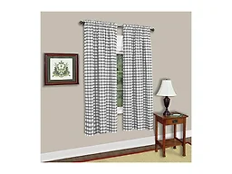 Sweet Home Collection SHC-PNL-1605-63-GRY 42X63 Buffalo Check Single Panel Curtains Grey
