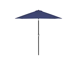 9ft Round  Tiliting Aluminum Pole, Fiberglass Rib, Crank Open Push Tilt Patio Umbrella Navy Blue