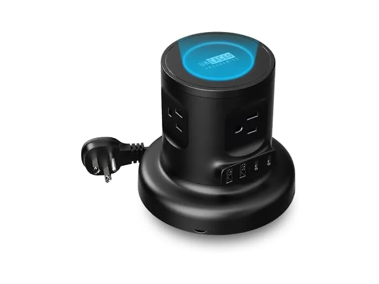 Wireless Retractable Power Strip Black