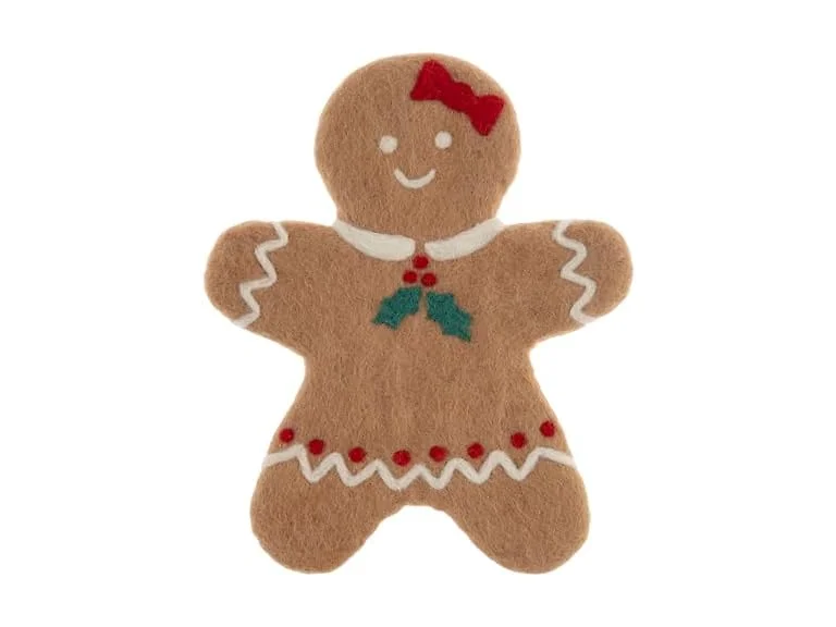 Karma, Felt Holiday Trivet,Gingerbread Woman