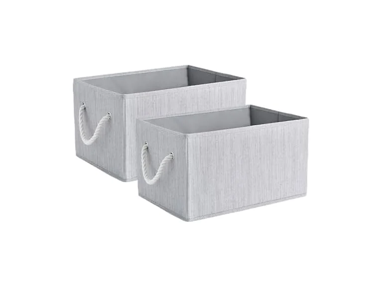 Suptinwear Storage Baskets for Shelves Grey