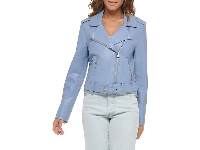 Levi's Women (2X) Belted Faux Leather Moto Coat