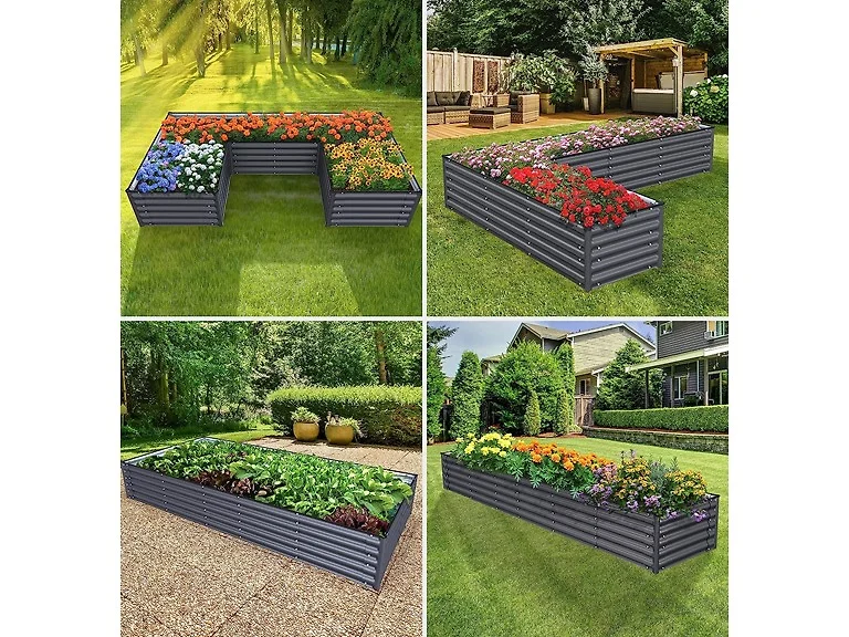 Olle 17" Tall 4-in-1 U Shape Garden Bed Kit
