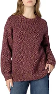 Amazon Essentials Women's Oversized-Fit Multi-Color Heavyweight Crewneck Sweater, Burgundy Marl, XX-Large