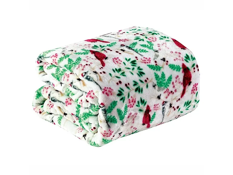 Luxury Home Cardinal Plush Decorative Throw