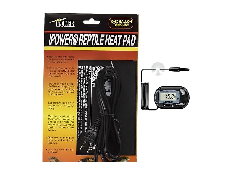 iPower 6x8"8W Reptile Heat Mat, LCD Digital Thermometer