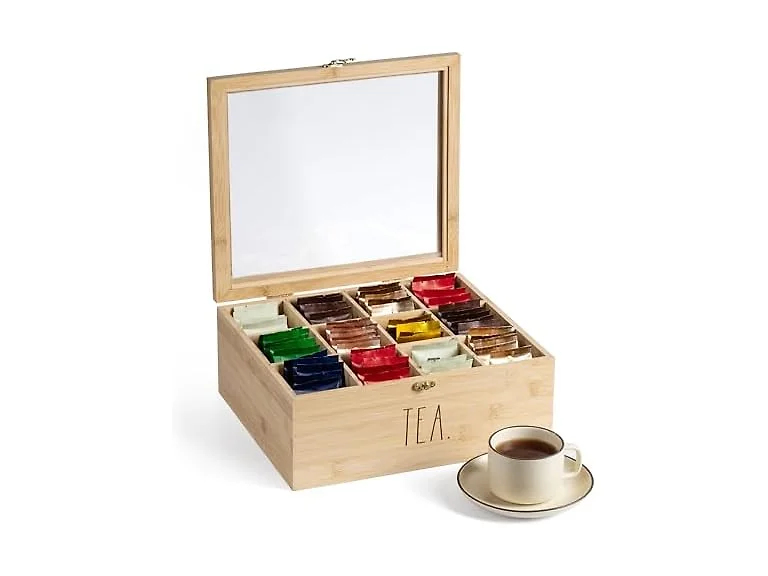 Rae Dunn Tea Bag Organizer Bamboo