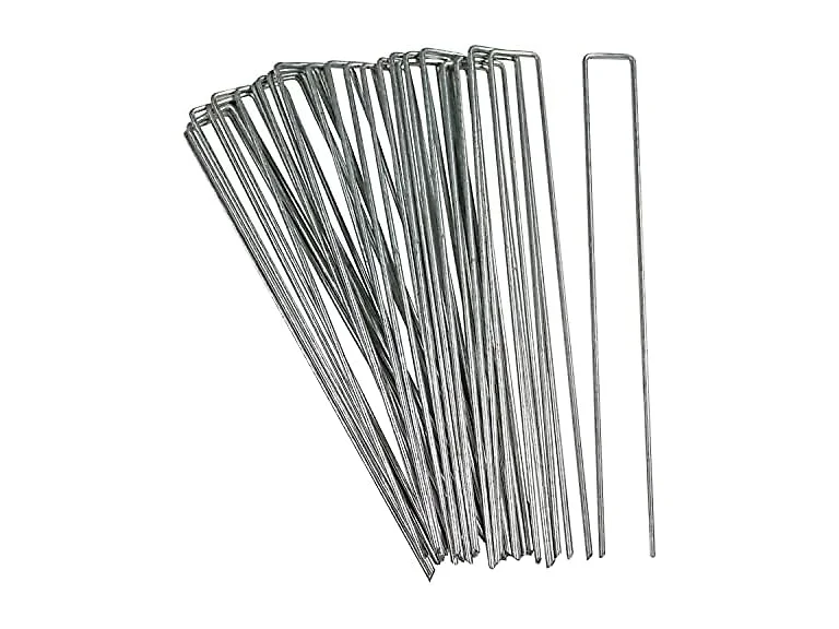 Sunnydaze 12" Garden Staples - Set of 25