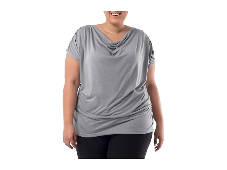 Wright's Women (L) Jersey Knit Top Smoke Heather