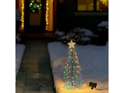 MERRYLITE Solar LED Metal Christmas Tree Decoration - Multicolor - 1 Pack