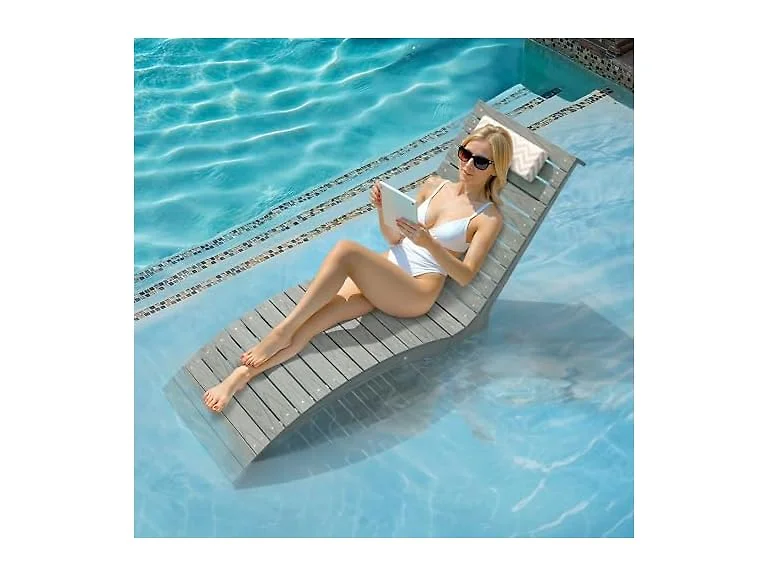 Aquawave Grey Pool Lounge Chair W/ Headrest