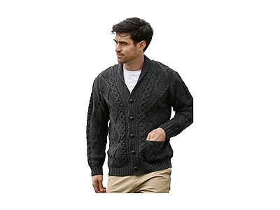 Aran Crafts Men's Irish Cable Sweater, Medium