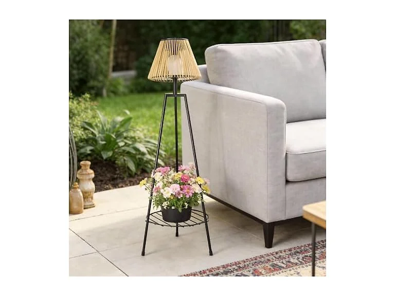 DJGIFI Solar Floor Lamp Plant Shelf