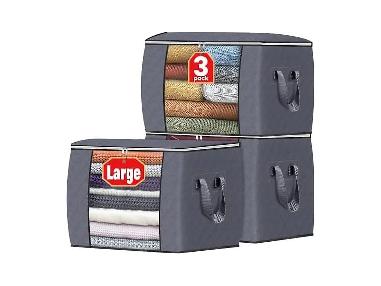 Fab totes 90L Grey 3 Pack Storage Bags