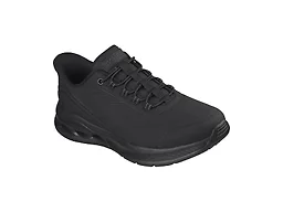 Skechers Men's Microfiber Glide Step Athletic Slip-On Sneakers with Hands Free Slip-Ins Black