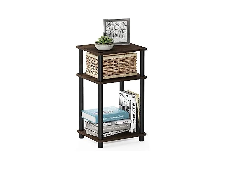 Furinno JUST Side Table 3-Tier Walnut