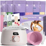 BLITZWAX Waxing Kit for Women, Brazilian Bikini Wax Warmer 6 Pack Home Use