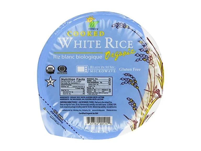 12PK Minsley White Rice Bowl, Organic, Microwaveable