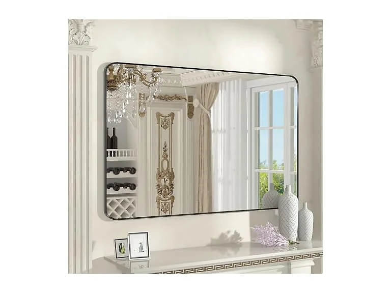 SNUGACE Black Framed Bathroom Vanity Mirror