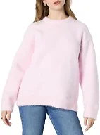 Amazon Essentials Women's Oversized-Fit Faux Mohair Crewneck Sweater, Pastel Lilac, X-Large