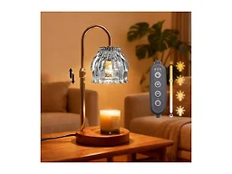 Candle Warmer Lamp with Timer and Dimmer 4-Level Dimmable Flower Light Heat Lamp for Jar Candles Adjustable Height Modern Cute Home Decor for Living Room Bedroom and Best Gift for Friends Lover.Silver