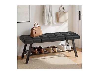 Lue Bona 45" Entryway Bench Black
